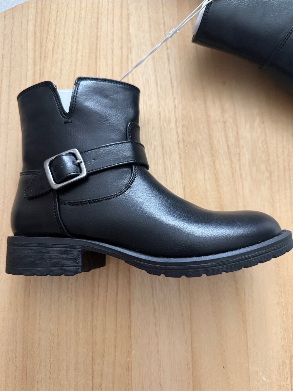 Cat & Jack Black Girls' Ankle Buckle Boots